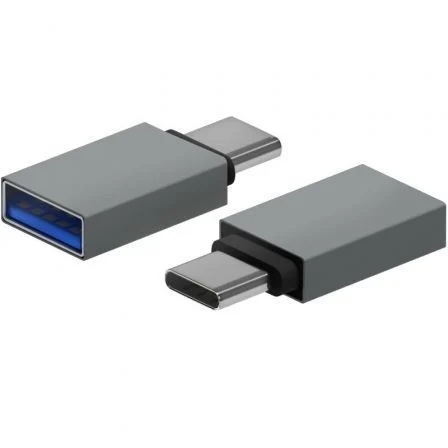 Aisens Mini Adaptador Aluminio USB 3.2 Gen1 Gris (USB-C Macho a USB-A Hembra)